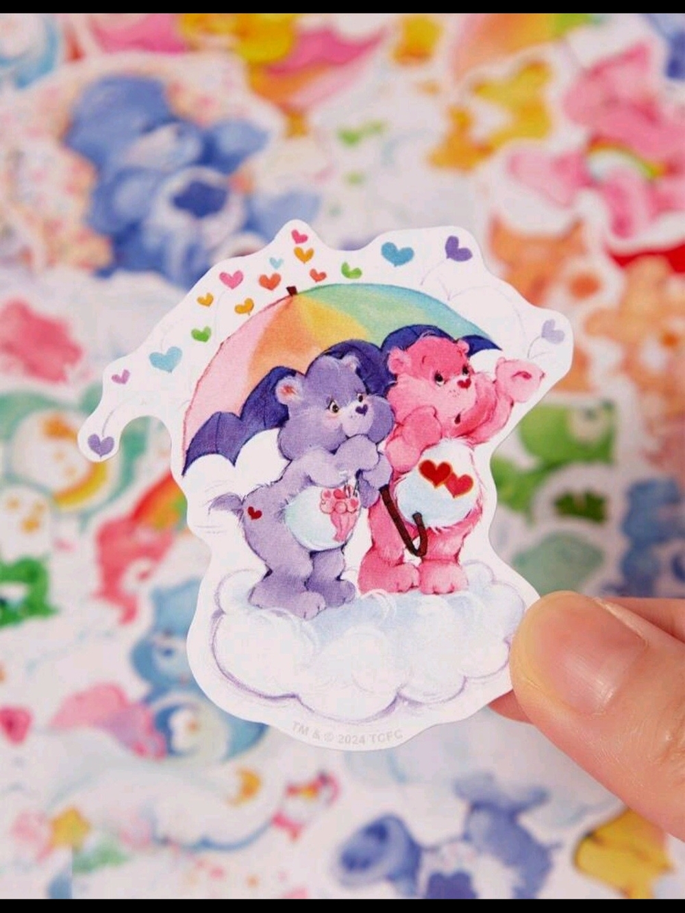 Care Bears Rainbow Stickers Ten Pack - Purple & Pink